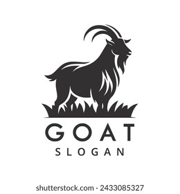 Goat Logo Design Template, Premium Goat Farm Company Symbol