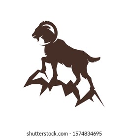 goat logo design vector. creative brand sign of goat symbol. eps.10 icon illustration