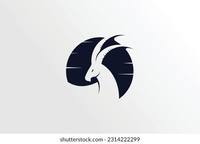 Goat logo design vector icon with modern style