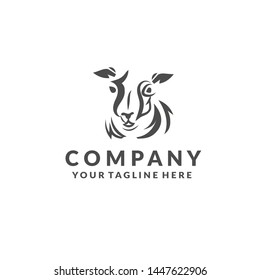 Goat logo design - vector illustration