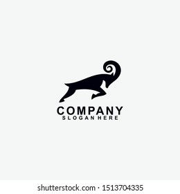 Goat Logo Design Vector Template.