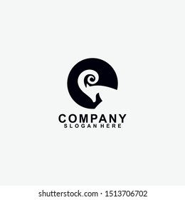 Goat Logo Design Vector Template Isolated In Circle Black Colour.