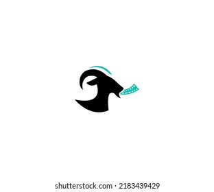 goat logo design with vector for template