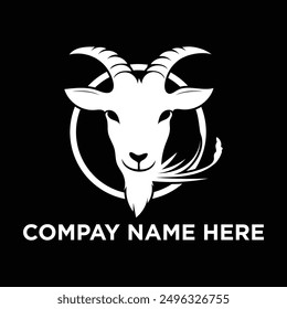 Goat logo goat head silhouette vector logo design goat icon modern company logo