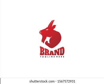 Goat logo icon design vector, design concept illustration. Capricorn, silhouette, abstract, agriculture, animal, art, background, black, business, cartoon