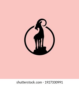 vector de diseño de icono del logotipo de la cabra
