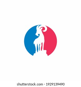 goat logo icon design vector