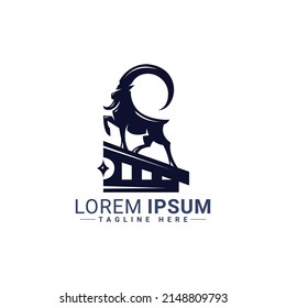 diseño de icono del logotipo de la cabra, vector Ilustración