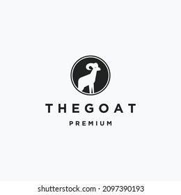 Plantilla de diseño plano del icono del logotipo de la cabra 