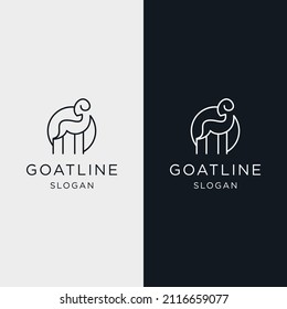 Icono del logotipo de la cabra plantilla de diseño plano 