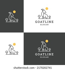 Goat logo icon flat design template 