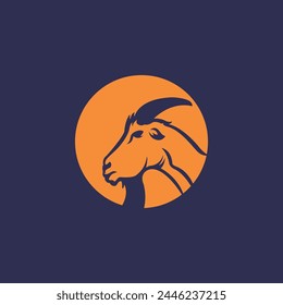 Goat logo icon vector design Goat Circle logo design illustrator design Creative Goat logo design goat icon modern company logo