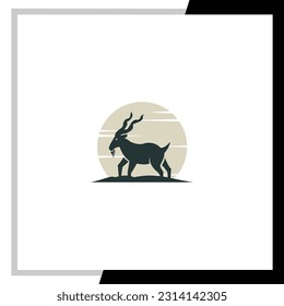 Diseño gráfico vectorial del icono del logotipo de la cabra