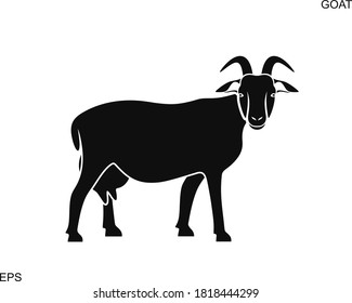 Goat logo. Isolated goat on white background