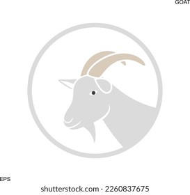 Goat logo. Isolated goat on white background