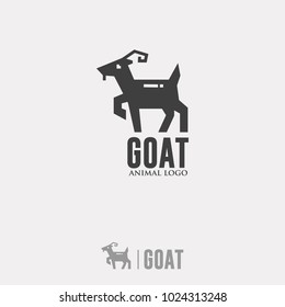 GOAT LOGO. Silhouette Animal Icon