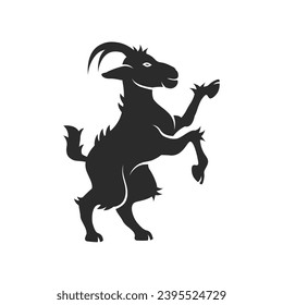 Goat logo. Goat silhouette for Coat of Arms. Heraldic symbol. Goat crest logo. Vector illustration