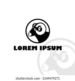 Goat Logo Silhouette Design Vector