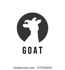 goat logo silhouette. vector design of goat