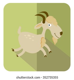 goat  logo symbol flat icon vector illustration