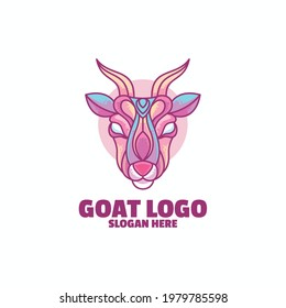 goat logo template awesome vector