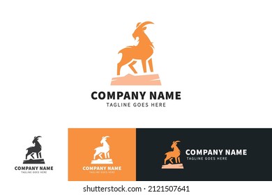 Goat logo template design. Goat vector icon design