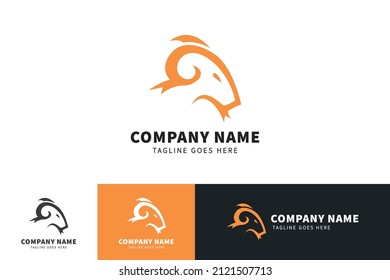 Goat logo template design. Goat vector icon design