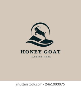 Goat Logo Template Vector Design. Farm animal logo concept.
