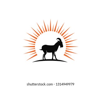 Goat Logo Template vector icon illustration design 