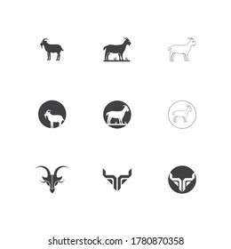 Goat Logo Template vector icon illustration design