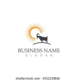 Goat Logo Template vector icon illustration design