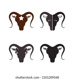 Goat Logo Template vector icon illustration design