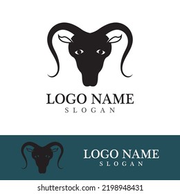 Goat logo template vector icon illustration design