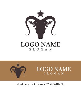 Goat logo template vector icon illustration design
