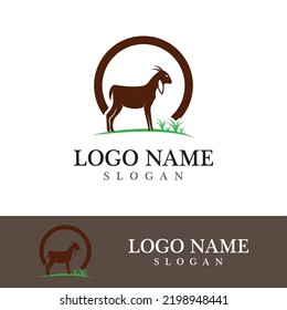 Goat logo template vector icon illustration design