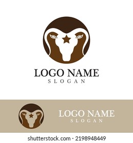 Goat logo template vector icon illustration design