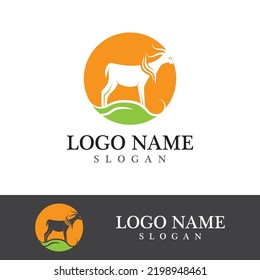 Goat logo template vector icon illustration design