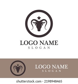 Goat logo template vector icon illustration design