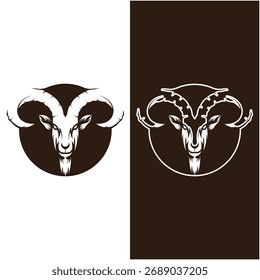 Modelo de logotipo de cabra ícone do vetor design de ilustração