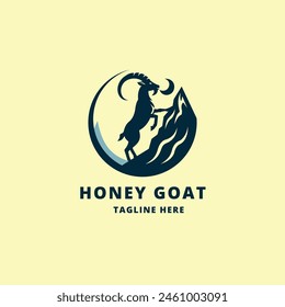 A Goat logo template vector illustration element isolated on a yellow background - vector