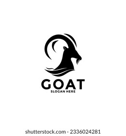 Ziegenlogo, Vektordesign. Creative Goat Head Logo Design, modernes Firmenlogo