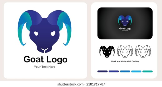 Goat logo vector design, sistaible for icon, symbol, emelent and others