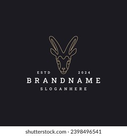 Goat logo vector icon illustration hipster vintage retro