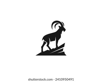 goat logo vector icon illustration, ibex logo template