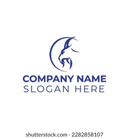 Plantilla de ilustración vectorial del logotipo de la cabra 