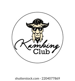 Goat logo vector illustration with the translation : goat club