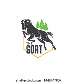 Goat Logo Vintage Badge Vector