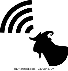 A goat logo with a Wi-Fi symbol that can be used for goat farming that has implemented internet technology