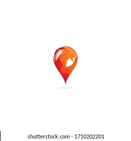 Goat map pin shape concept Logo Template Design. Goat head Logo Template vector icon illustration design	