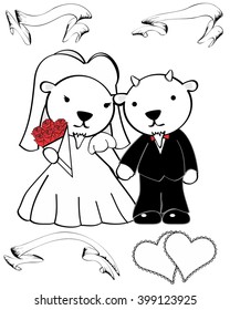 goat married cartoon set in vector format very easy to edit